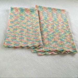 Baby blankets handmade pastel crochet 2 blankets/ throws great for baby & doll
